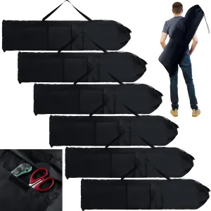 6 Pcs 43 x 9 Inch Camp Chair Replacement Bag Foldable Camping Bag Large Portable Carrying with Handle Strap and 2 Pockets for Outdoor, No Chair Included(Black)