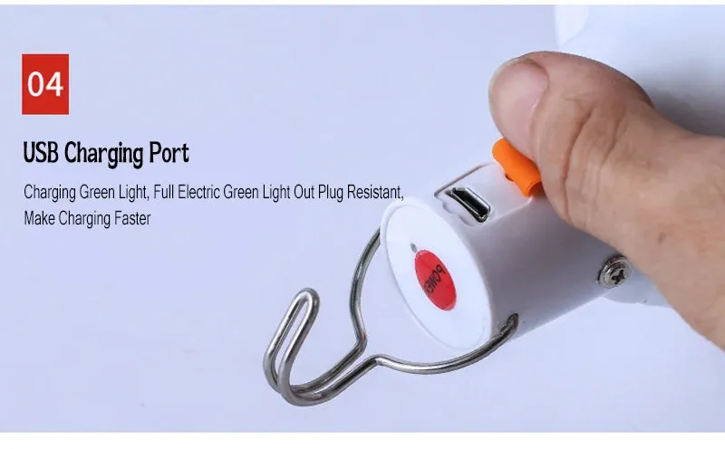 60W 80W LED Camping Light USB Rechargeable Emergency Lantern Outdoor Portable Hook BBQ Tent Battery Bulb