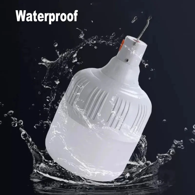 60W 80W LED Camping Light USB Rechargeable Emergency Lantern Outdoor Portable Hook BBQ Tent Battery Bulb