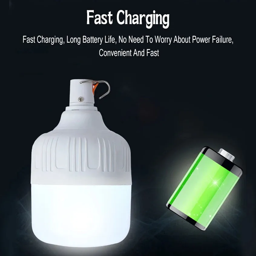 60W 80W LED Camping Light USB Rechargeable Emergency Lantern Outdoor Portable Hook BBQ Tent Battery Bulb