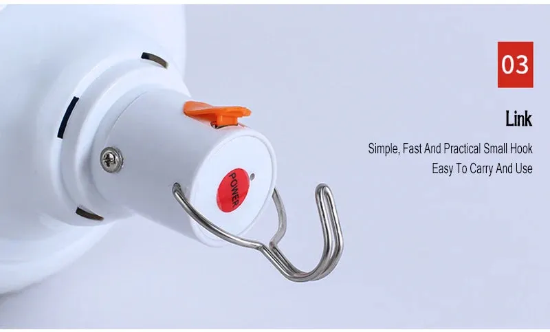 60W 80W LED Camping Light USB Rechargeable Emergency Lantern Outdoor Portable Hook BBQ Tent Battery Bulb