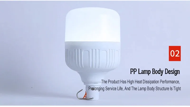 60W 80W LED Camping Light USB Rechargeable Emergency Lantern Outdoor Portable Hook BBQ Tent Battery Bulb