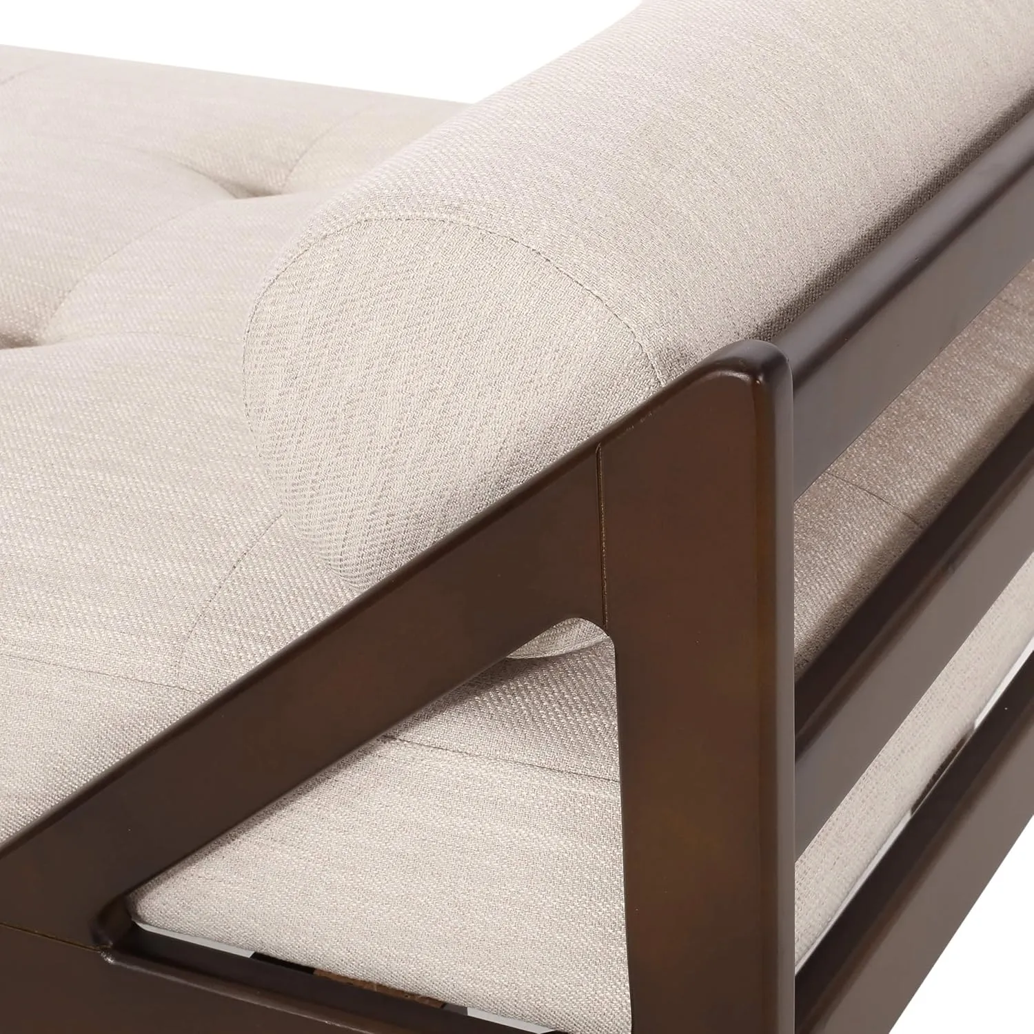 65'' Modern Mid-Century Chaise Lounge Indoor,Upholstered Longue Chair Chaise Longue with Support Double Pillow,Button Tufted Seat Cushion,Sleeper Sofa Recliner for Bedroom Living Room (Beige)