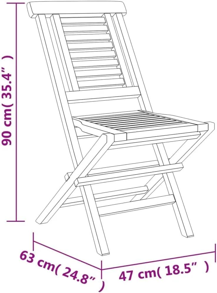 8-Piece Solid Teak Wood Folding Patio Chairs Set Outdoor Furniture Foldable Lounge Chairs for Poolside, Beach, Camping, 18.5"x24.8"x35.4"