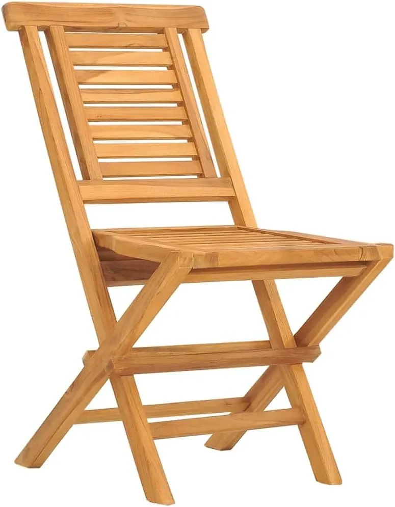 8-Piece Solid Teak Wood Folding Patio Chairs Set Outdoor Furniture Foldable Lounge Chairs for Poolside, Beach, Camping, 18.5"x24.8"x35.4"
