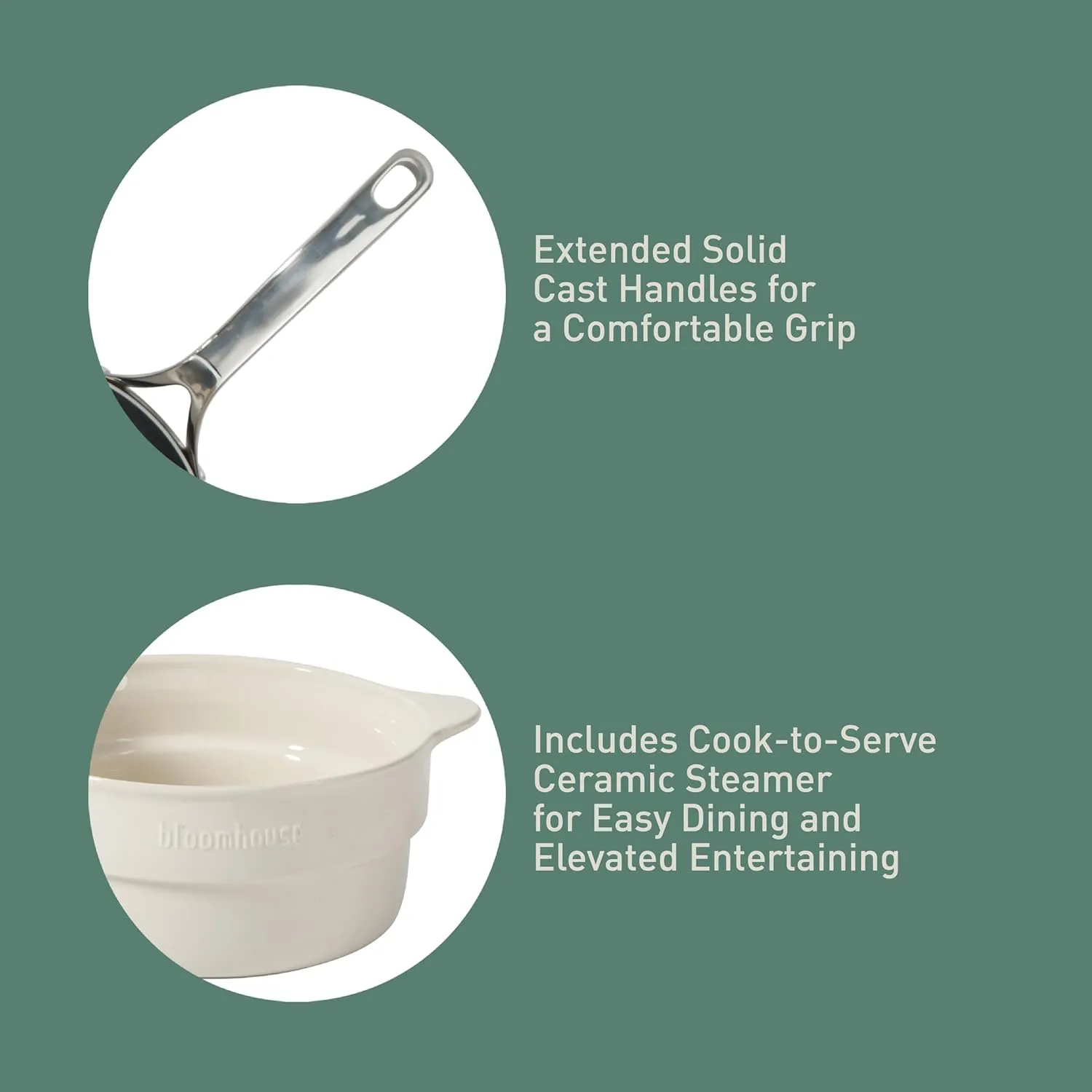 8 Piece Triply Stainless Steel Pots and Pans Cookware Set W/Grey Non Toxic Pro Ceramic Non Stick Interior