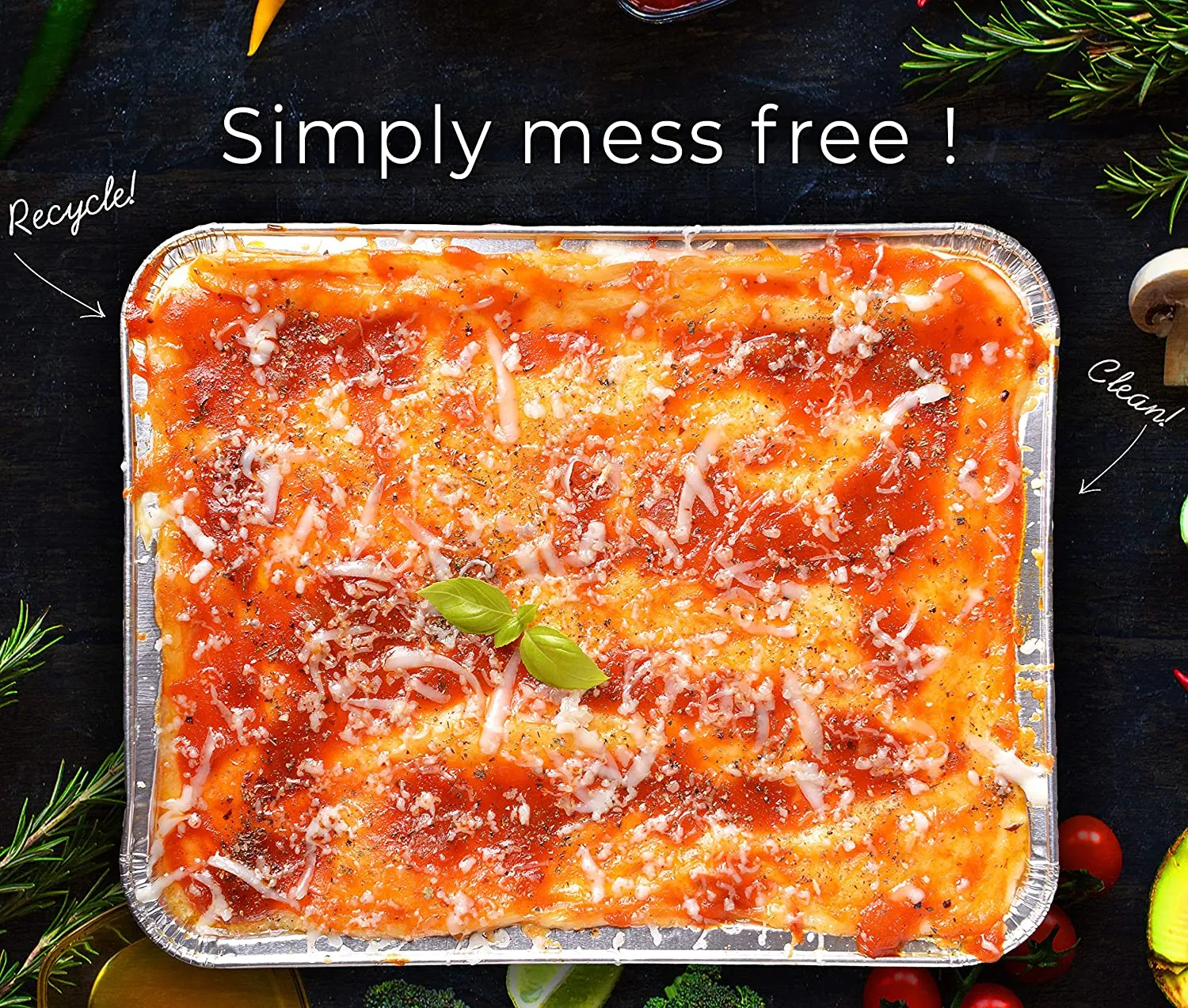 9x13 Foil Pans with Lids (25-Pack) - Heavy Duty - Deep Half-Size Disposable Aluminum Pans W/Lids. Great for Baking, Cooking, Grilling, Serving & Lining Steam-Table Trays/Chafers