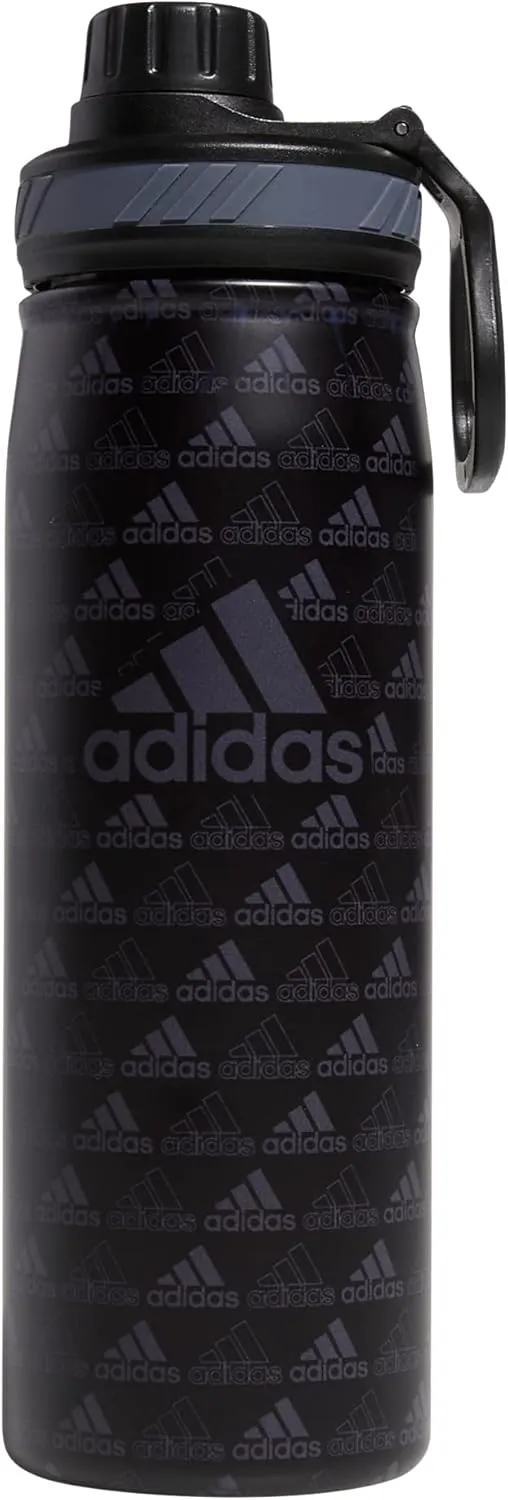 adidas 20 oz Stainless Steel Water Bottle, Insulated Double-Walled 18/8 Metal, Men, Women, Girls and Boys