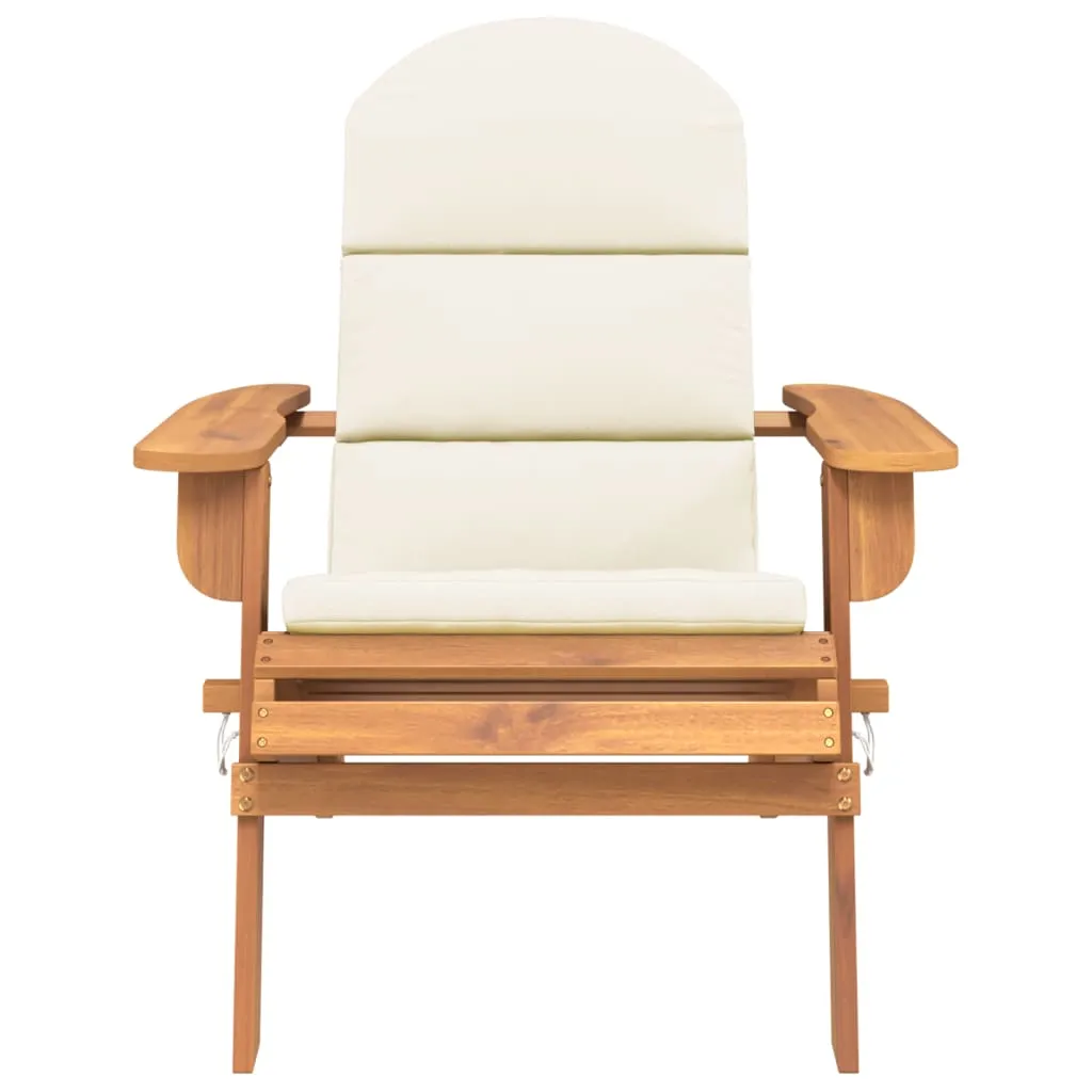Adirondack Patio Chair with Cushions Solid Wood Acacia