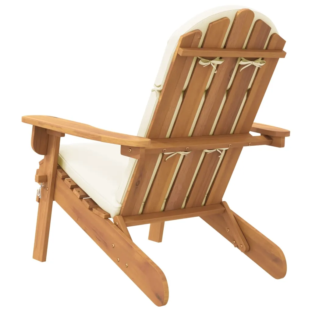 Adirondack Patio Chair with Cushions Solid Wood Acacia