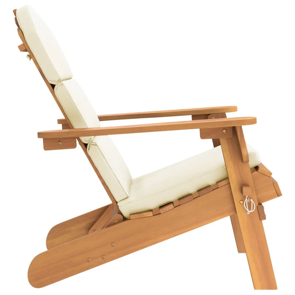 Adirondack Patio Chair with Cushions Solid Wood Acacia