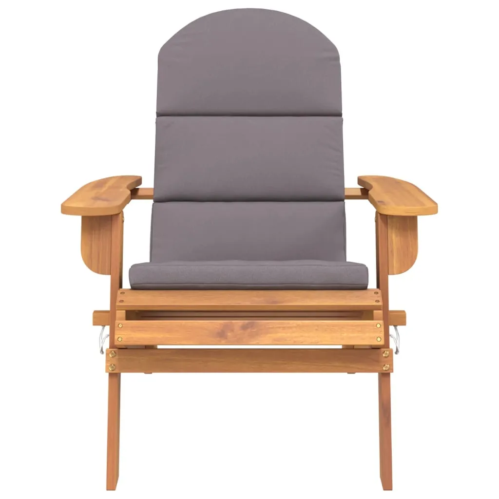 Adirondack Patio Chair with Cushions Solid Wood Acacia