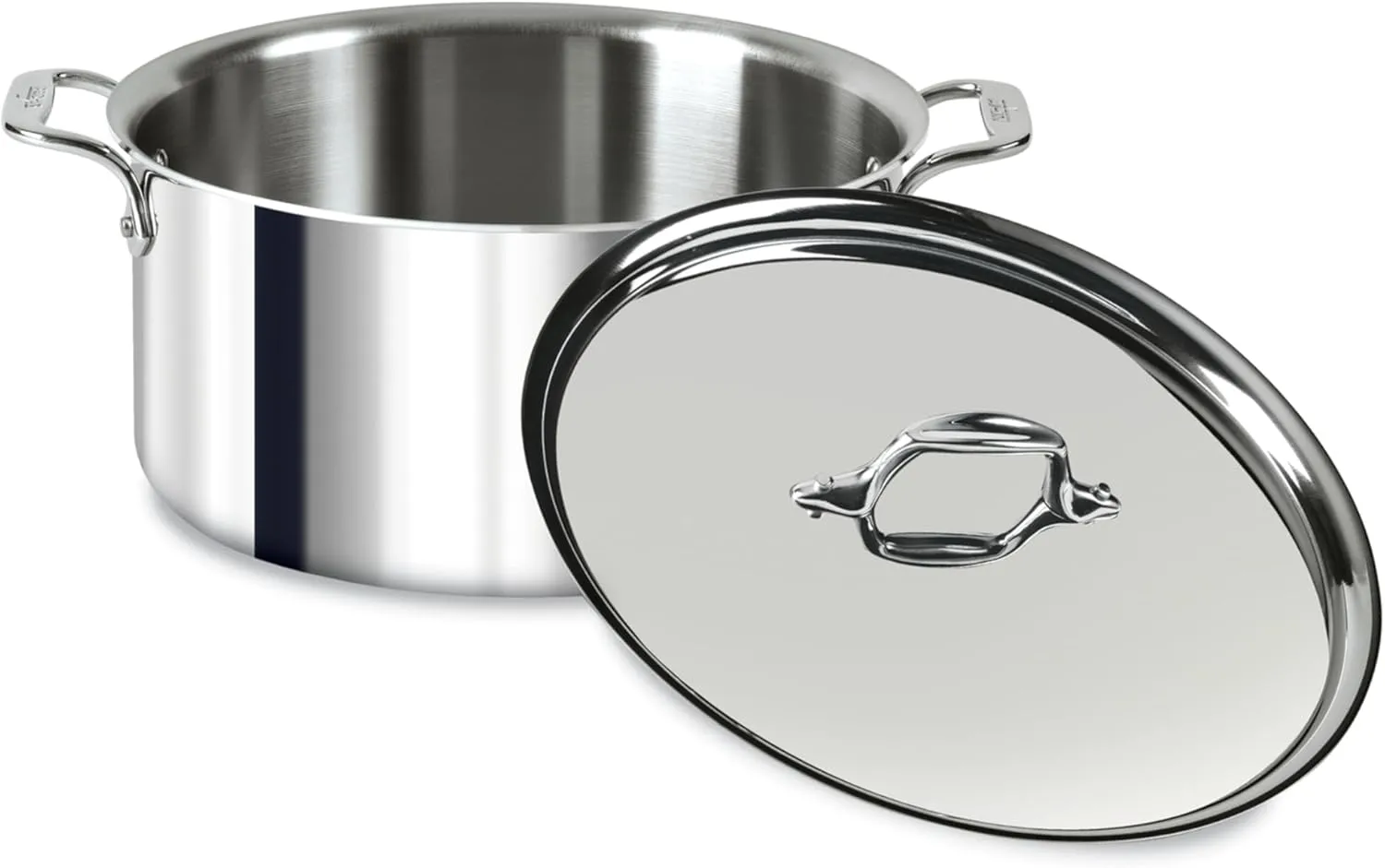 All-Clad D3 3-Ply Stainless Steel Stockpot with Lid 8 Quart, Induction, Oven Broiler Safe 600F, Silver