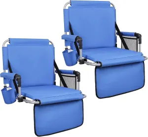 ALPHA CAMP Stadium Seat Padded Chair for Bleachers with Back& Arm Rest