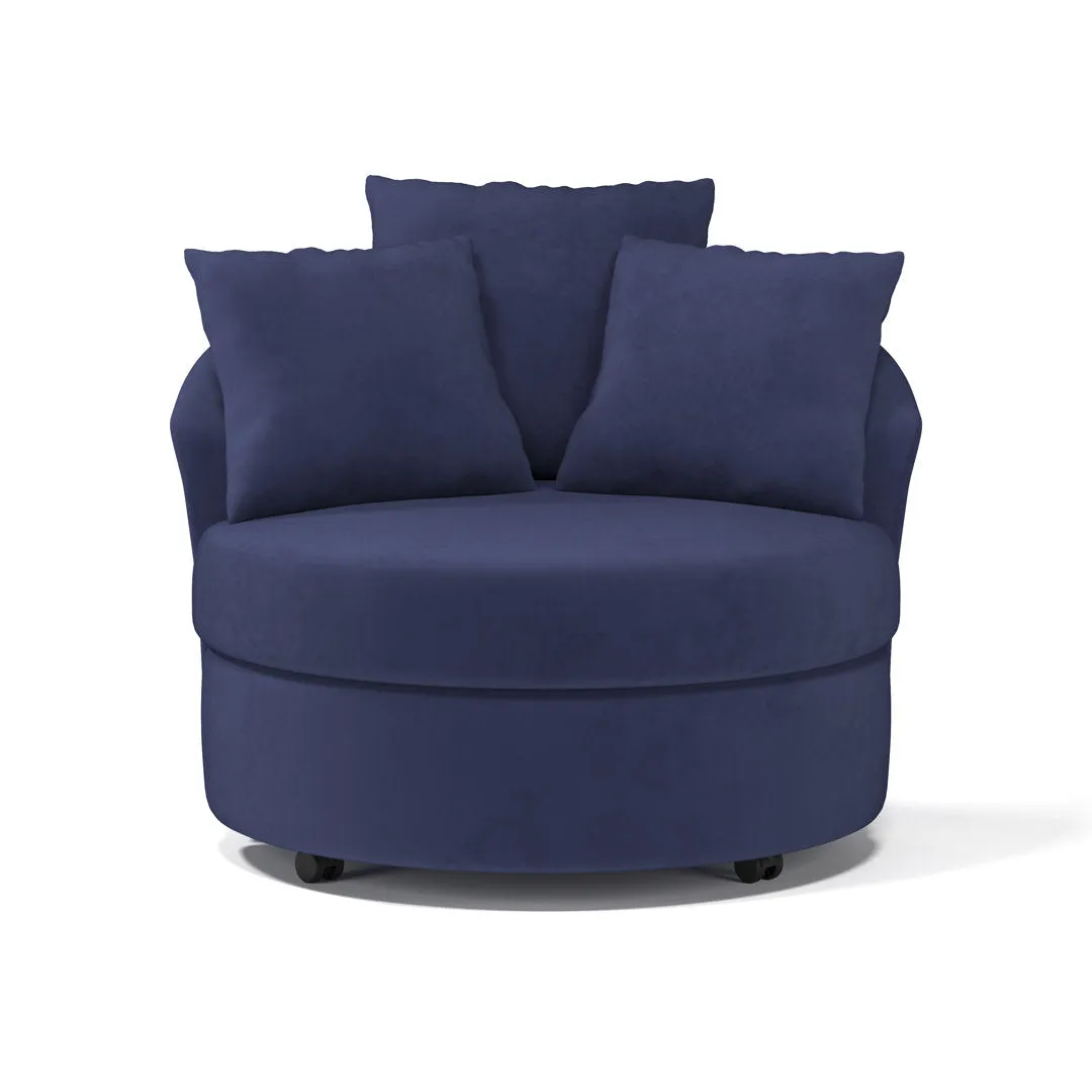 Alsup Barrel Chair Andover Mills™ Fabric: Bulldozer Cobalt