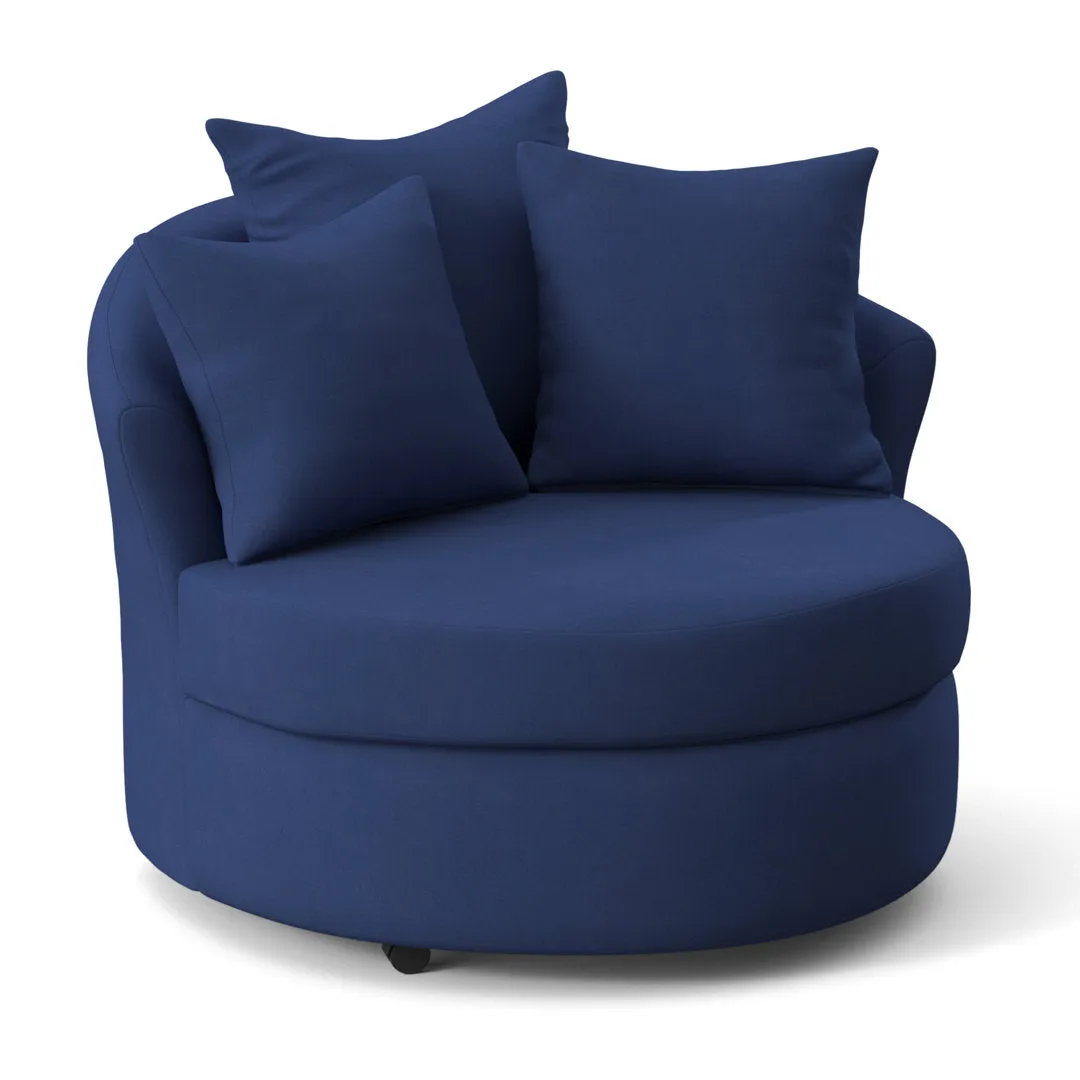 Alsup Barrel Chair Andover Mills™ Fabric: Bulldozer Cobalt