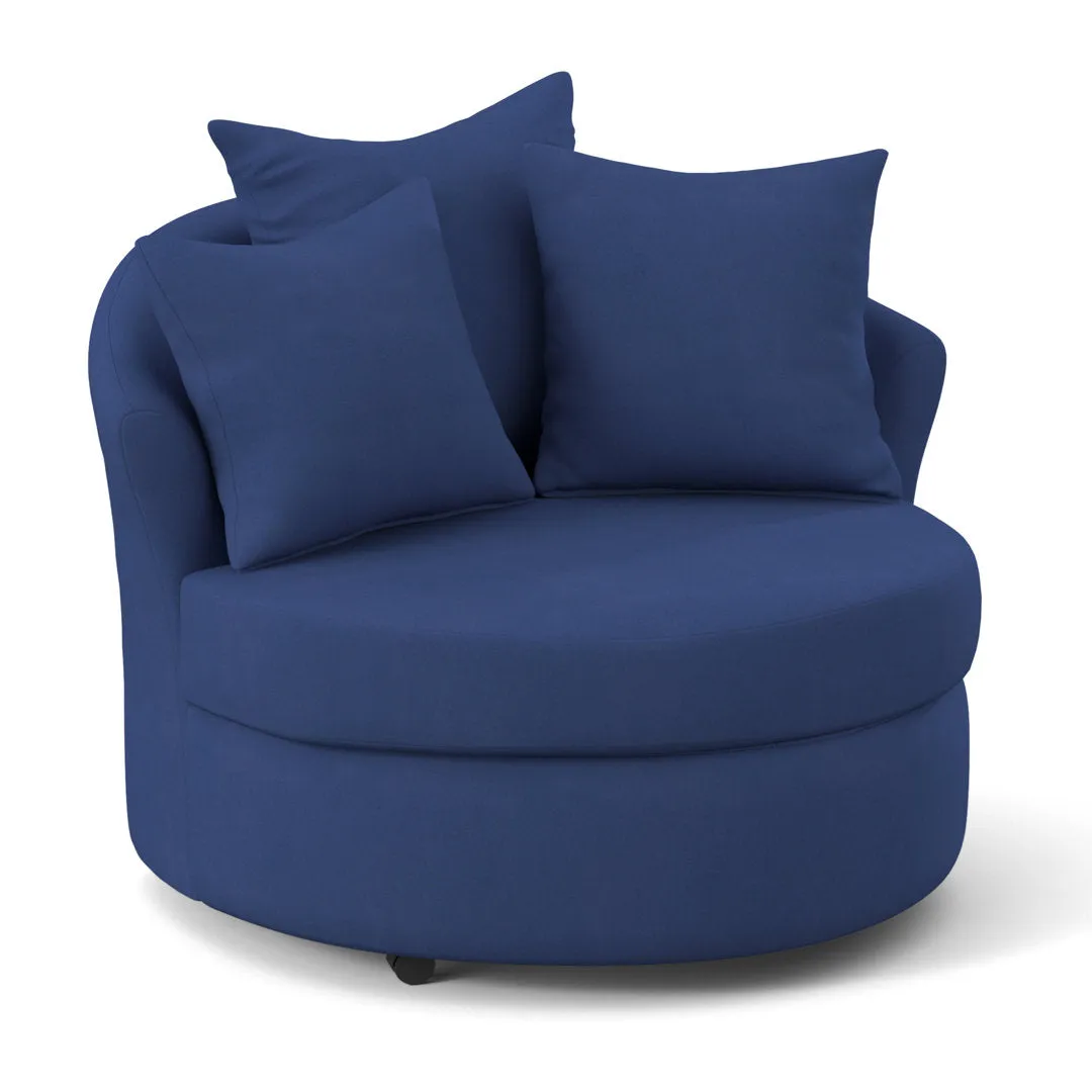 Alsup Barrel Chair Andover Mills™ Fabric: Bulldozer Cobalt