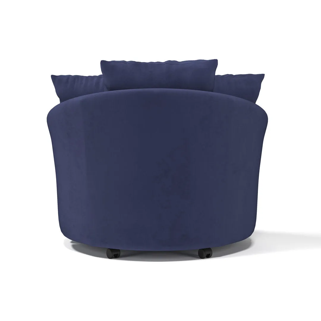 Alsup Barrel Chair Andover Mills™ Fabric: Bulldozer Cobalt