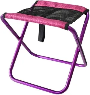 ALturN Portable Chair,fold up Stool, Portable Camping Stool for Outdoor Fishing Hiking Beach with Aluminum Alloy Frame, Breathable Fabric (Color : Red)(Color : Rood) (Color : Rood) (Color : Purple)