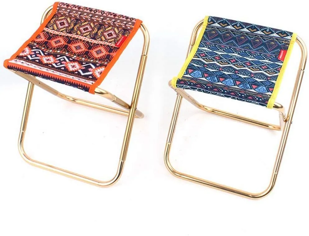 Aluminum Alloy Mini Portable Barbecue Fishing Chair Outdoor Folding Lightweight Folding Stool,600D Oxford Cloth with Carry Bag