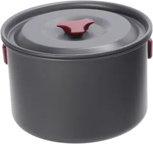 Aluminum Camping Cookware Single Pot Set Outdoor Cooking Pot Hard Anodized Coating Portable Hiking Cookware