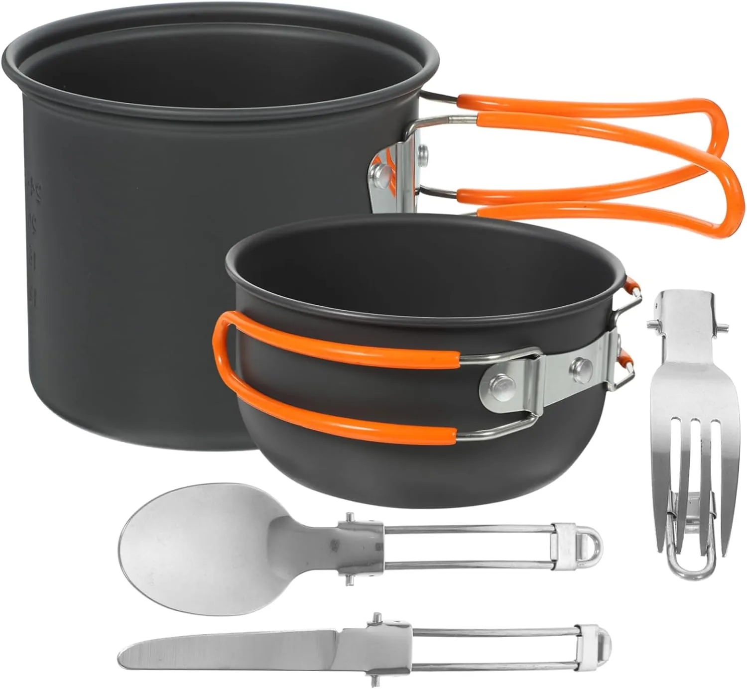 Aluminum Camping Pots Set 2-Person Cooking Gear Portable Cooking Utensils for Camping Hiking