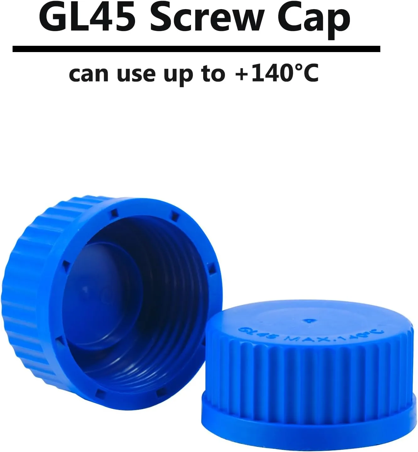 ALWSCI 100 ml Graduated Glass Round Media Storage Bottle with blue GL45 Screw Cap, 3.3 Borosilicate Clear Glass, Wide Mouth Lab Reagent Bottle, Pack of 1