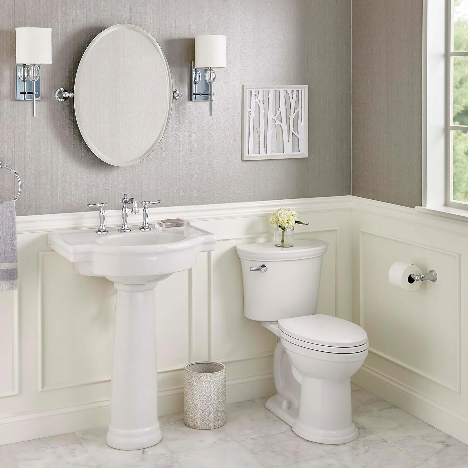 American Standard 611AA001.020 Heritage VorMax Two-Piece Toilet with Slow-Close Seat and Wax Ring, Elongated Front, Chair Height, White, 1.28 gpf