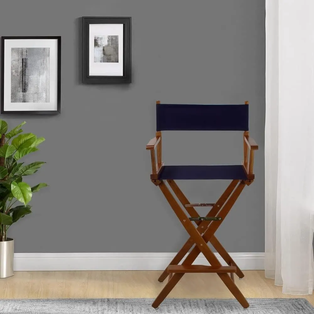 American Trails Extra-Wide Premium 30" Director's Chair Black Frame with Royal Blue Canvas, Bar Height