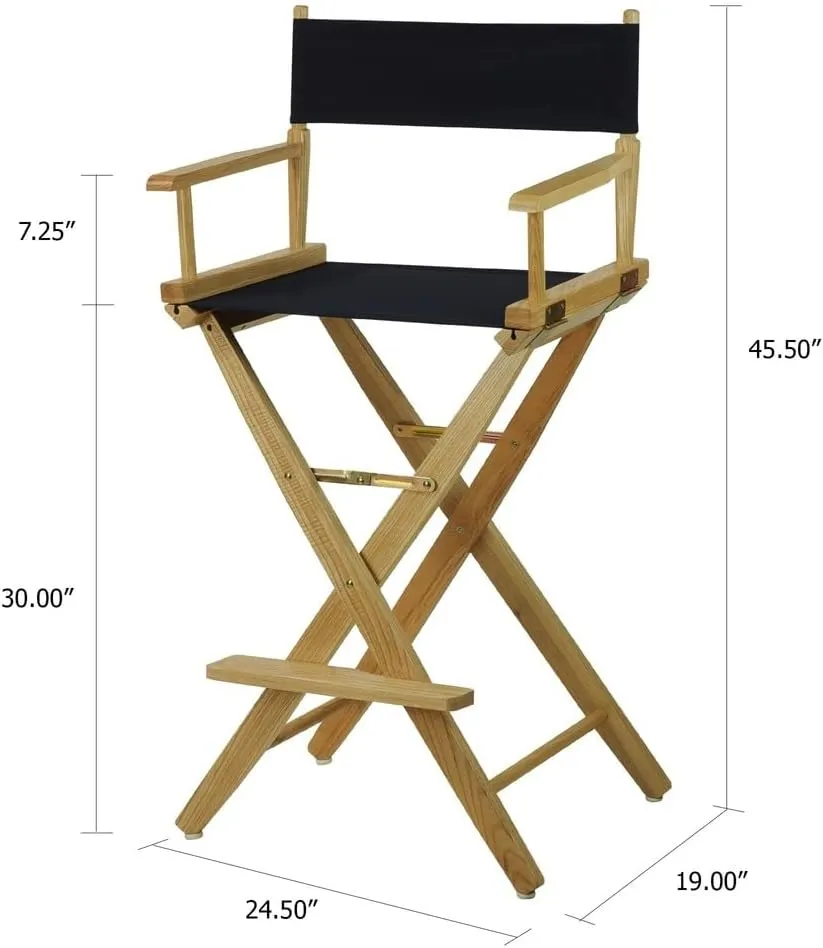American Trails Extra-Wide Premium 30" Director's Chair Black Frame with Royal Blue Canvas, Bar Height
