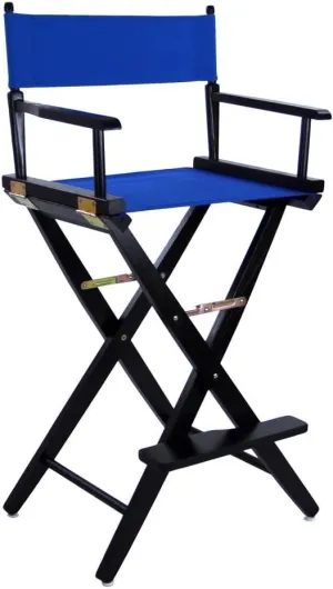 American Trails Extra-Wide Premium 30" Director's Chair Black Frame with Royal Blue Canvas, Bar Height