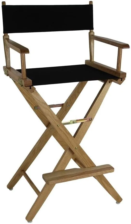American Trails Extra-Wide Premium 30" Director's Chair Black Frame with Royal Blue Canvas, Bar Height