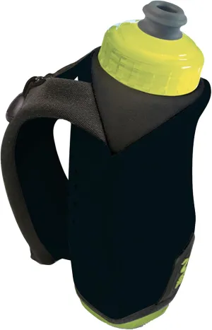 Amphipod Hydraform Ergo-Lite Handheld Water Bottle, BPA-Free Minimalist Insulated Hydration for Ultra-Running & Walking - Black/Green -10.5 oz