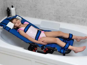 Anchor Pediatric Bath Chair for Kids with Special Needs by Circle Specialty- Adjustable Bath Chair for Children & Teens- Fast-Drying Mesh Fabric, Head Rest, Support Bars, Positioning Straps (Large)