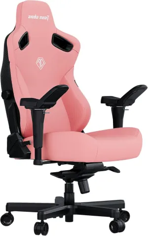 Anda Seat Kaiser 3 Pro Large Gaming Chair for Adults - Ergonomic Pink PVC Leather Gaming Seat with 5D Armrest, Comfortable Office Chair with Lumbar Support - Heavy Duty Wide Computer Seat