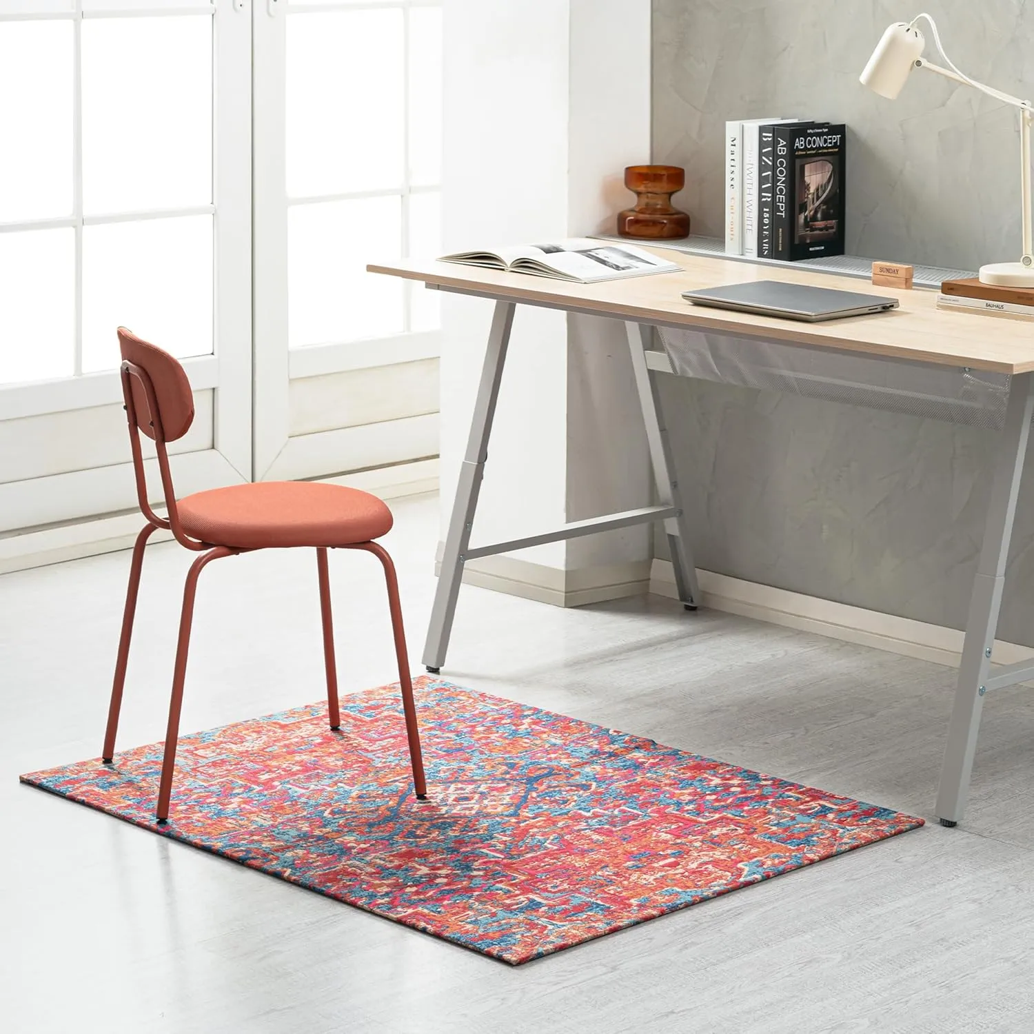 Anji Mountain Rug'd Chairmat - Anti-Slip Design Office Desk Accessories, Jacquard Woven Top, Versatile Office Chair Mat for Low Pile Carpets & Hard Surfaces, Chair Mat Essentials- Merida (36 x 48")