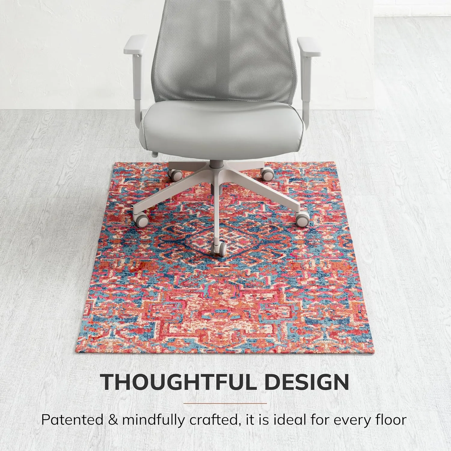 Anji Mountain Rug'd Chairmat - Anti-Slip Design Office Desk Accessories, Jacquard Woven Top, Versatile Office Chair Mat for Low Pile Carpets & Hard Surfaces, Chair Mat Essentials- Merida (36 x 48")