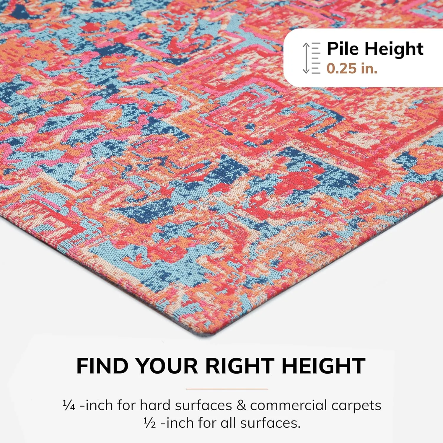 Anji Mountain Rug'd Chairmat - Anti-Slip Design Office Desk Accessories, Jacquard Woven Top, Versatile Office Chair Mat for Low Pile Carpets & Hard Surfaces, Chair Mat Essentials- Merida (36 x 48")
