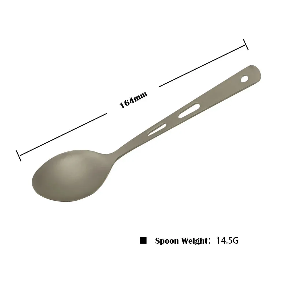APG Portable 3 PCS Titanium Cutlery Knife Fork Spoon Tableware Lightweight Cookware Kit