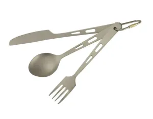 APG Portable 3 PCS Titanium Cutlery Knife Fork Spoon Tableware Lightweight Cookware Kit