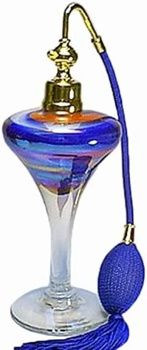 Art Empty refillable Cologne Perfume Crystal Glass Bottle with Blue Bulb Atomizer Sprayer