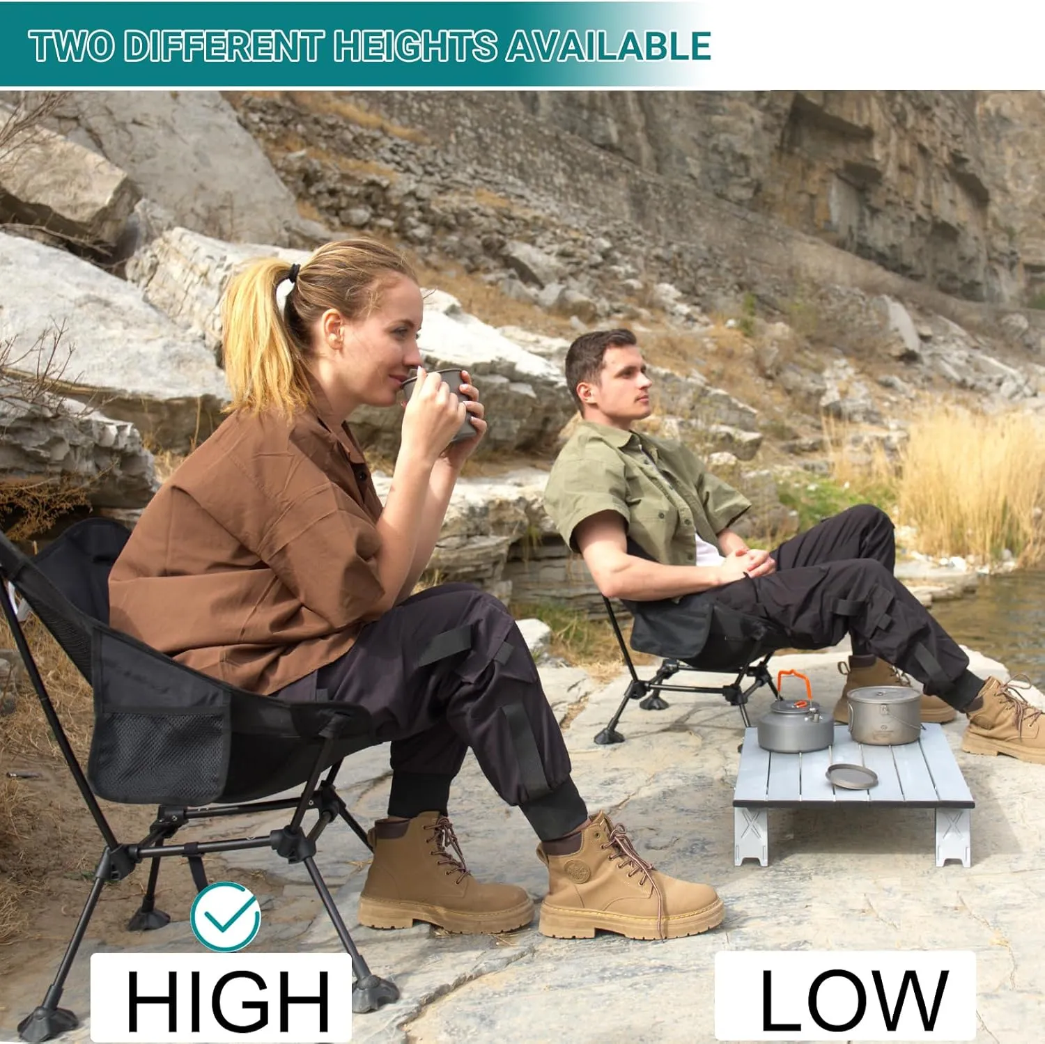 ATEPA Backpacking Chair, Ultralight Folding Portable Small Camping Chairs for Adults Compact Foldable Beach Seat with Anti-Sinking Feet & Aluminum Frame for Outdoor Hiking Travel Fishing