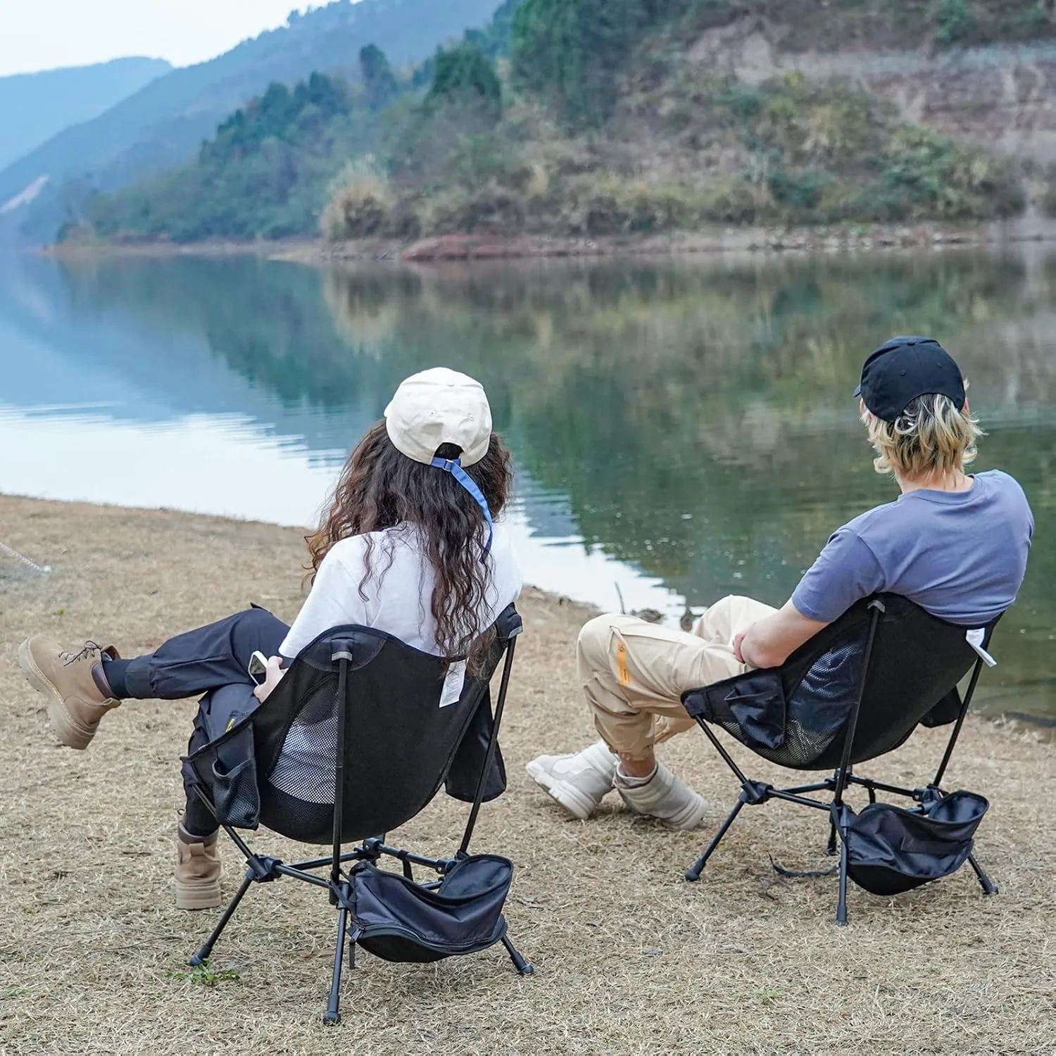 ATEPA Backpacking Chair, Ultralight Folding Portable Small Camping Chairs for Adults Compact Foldable Beach Seat with Anti-Sinking Feet & Aluminum Frame for Outdoor Hiking Travel Fishing