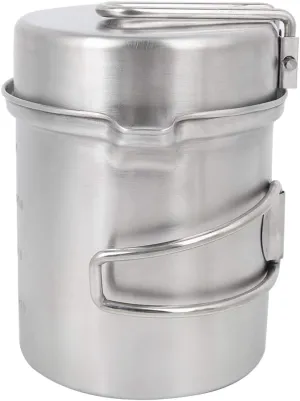 Backpacking Camping Cookware Mini Picnic Camping Cooking Mess Kit, Outdoor Portable Stainless Steel Accessories Set Pot Cooker for Camping Gear Hiking