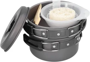 Backpacking Cooking Set, Outdoor Cook Gear Camping Cookware Mess Kit Non – Stick Outdoor Cooking Set for Camping for Hiking for Picnic