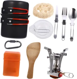 Balacoo Aluminum Alloy Cooking Kit Camping Kettle Set for Hiking Picnic Cookware Teapot Lightweight Portable Supplies