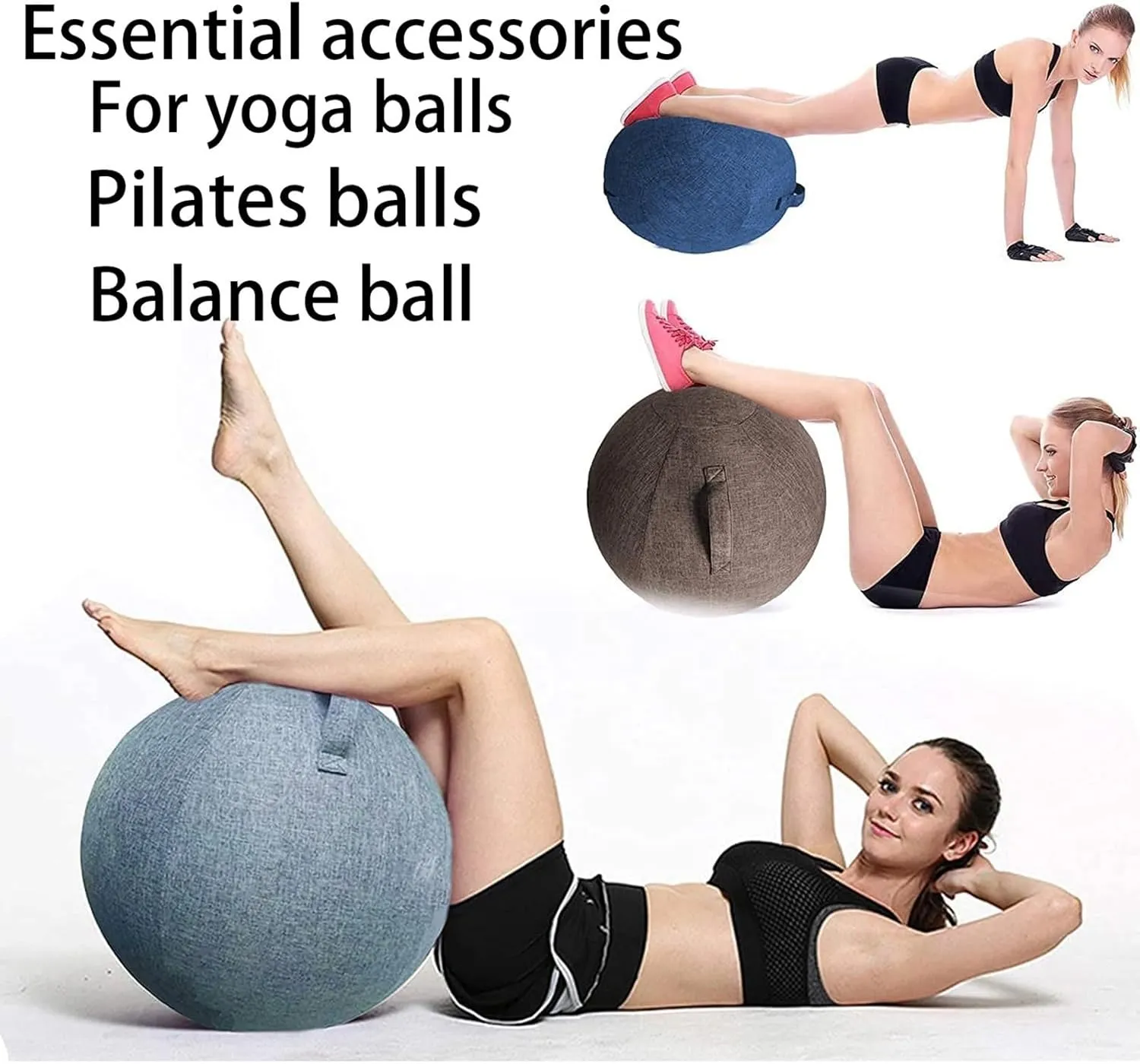 Balance Ball Cover Exercise Ball Cover Sitting Ball Cover Yoga Ball Accessories Sitting Ball Chair Protection for Fitness Yoga Ball Gym Training Foldable Lightweight(no Ball)