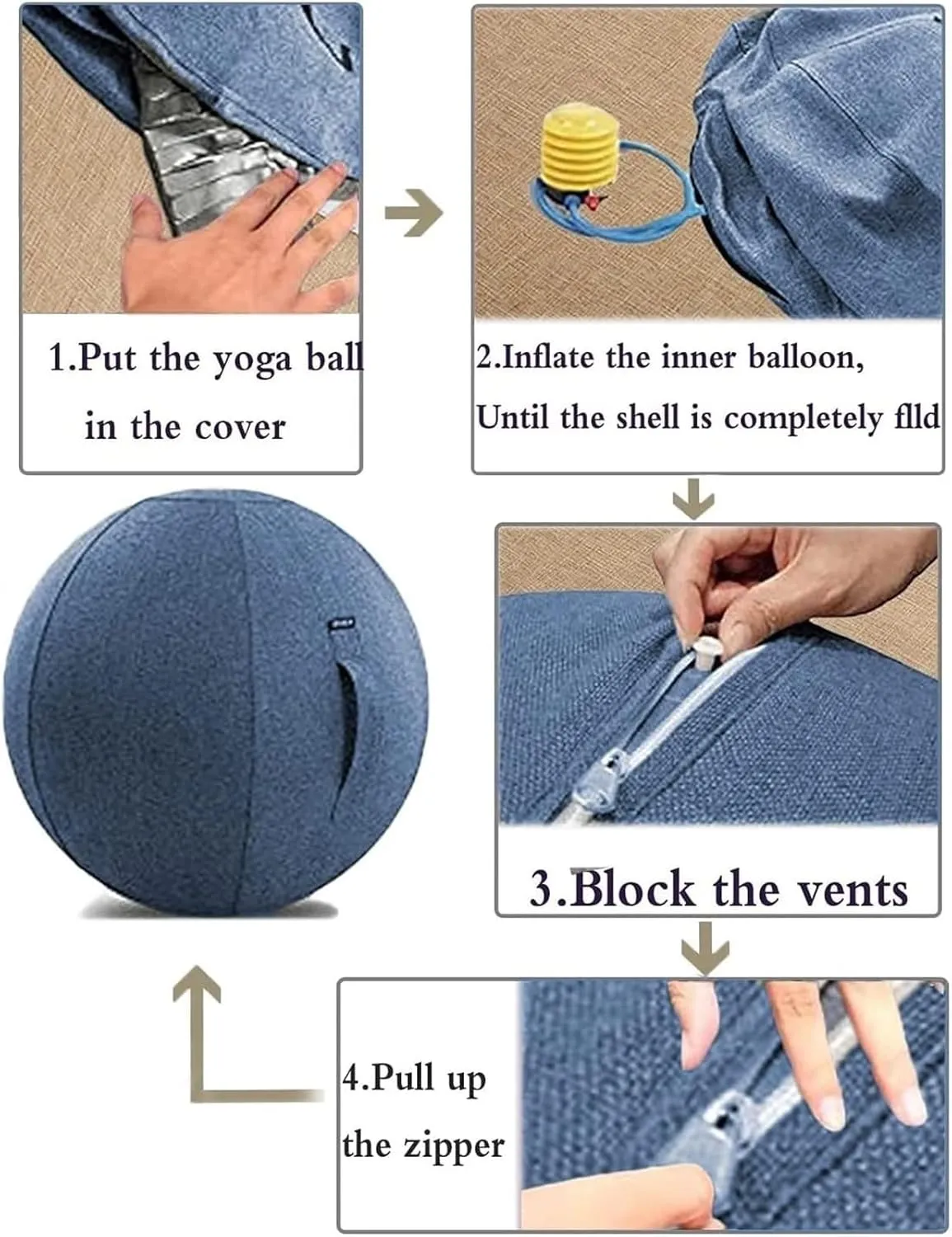Balance Ball Cover Exercise Ball Cover Sitting Ball Cover Yoga Ball Accessories Sitting Ball Chair Protection for Fitness Yoga Ball Gym Training Foldable Lightweight(no Ball)