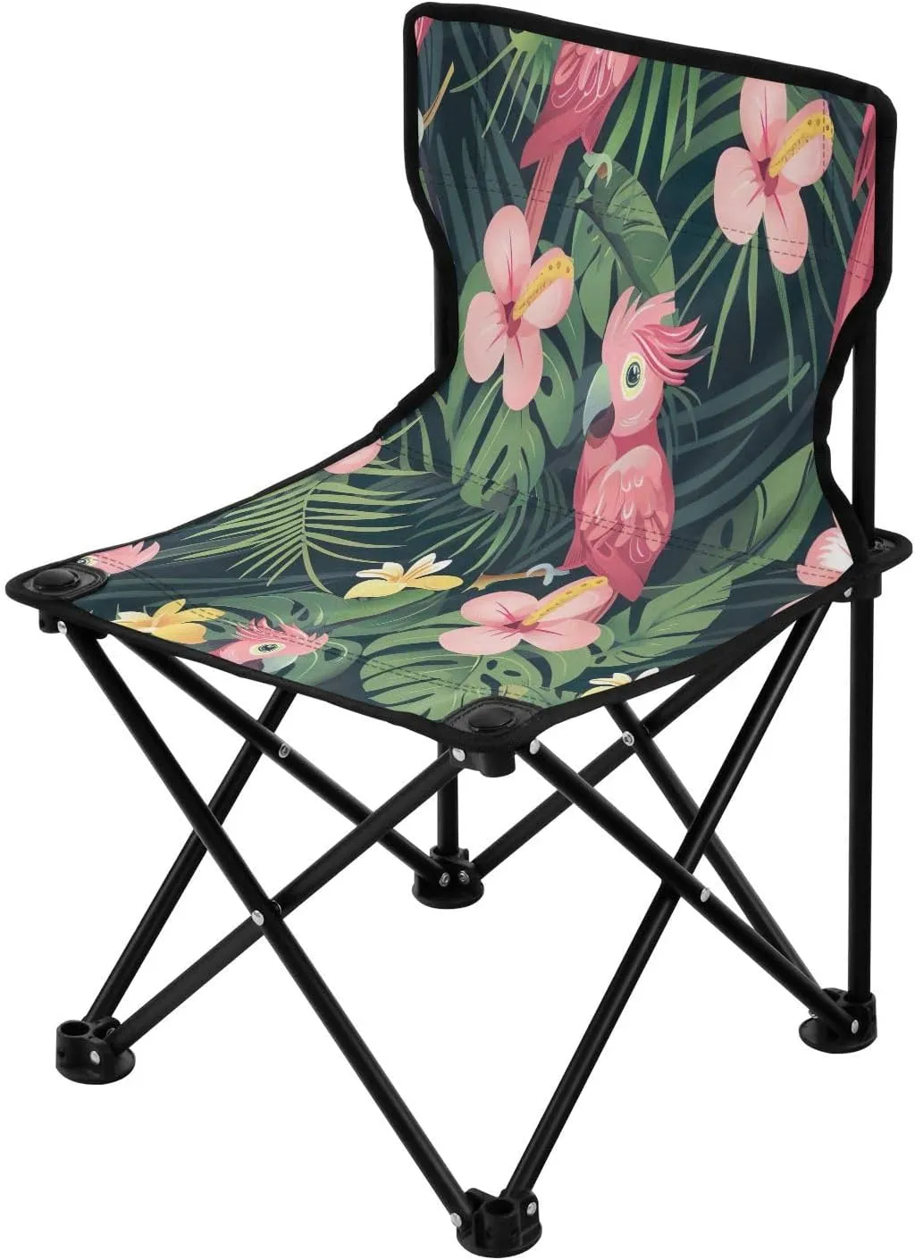 Banana Leaf Portable Outdoor Folding Chair Anti-Slip Padded Oxford Cloth Stool Camping Chair Small for Beach Hiking Fishing Gardening Quad Camp Chair