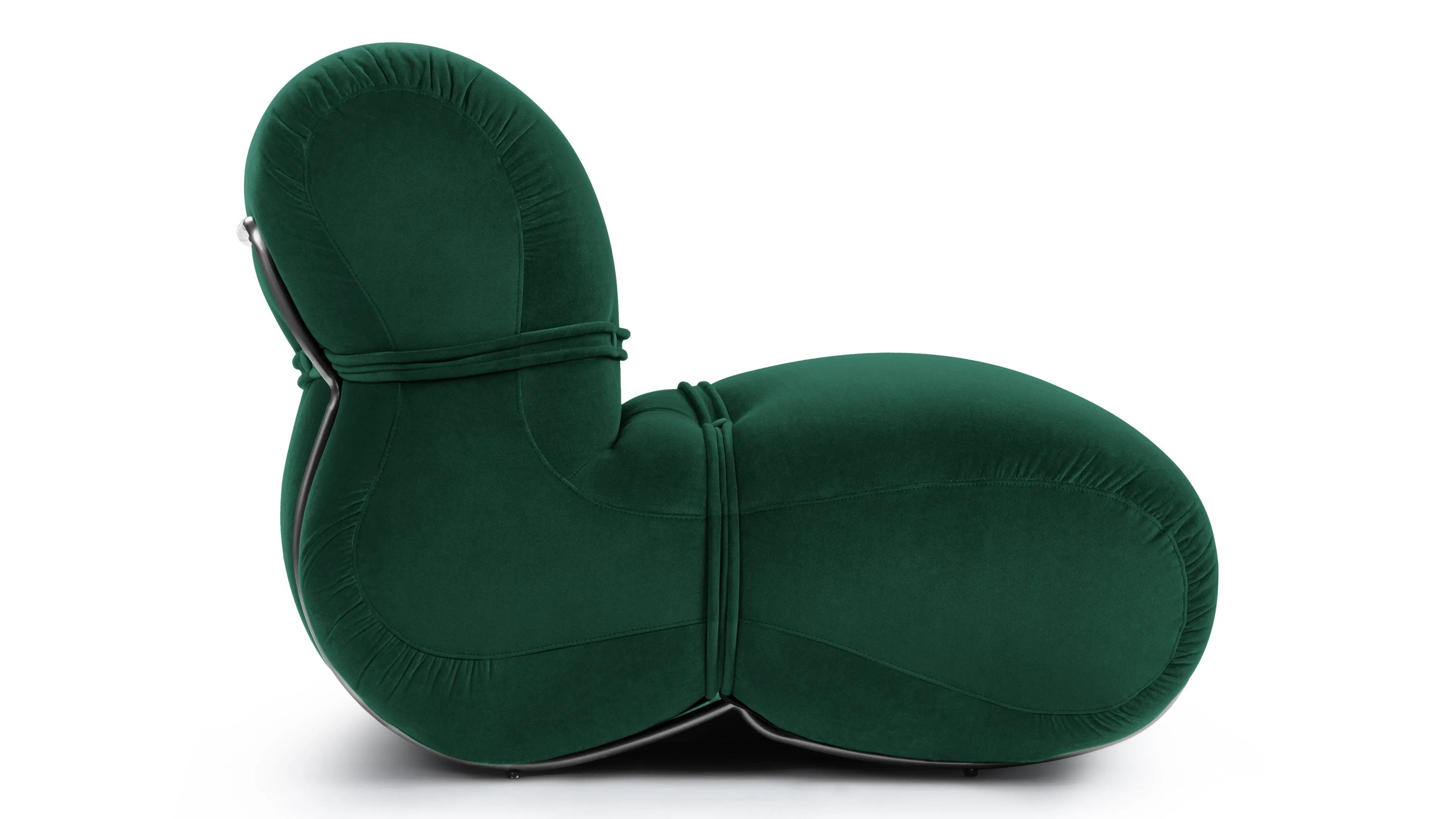 Bao - Bao Lounge Chair, Emerald Velvet